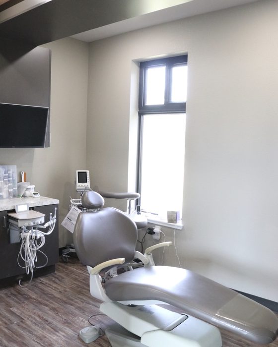 A bright, calm treatment room with natural light at Valley Family Dental